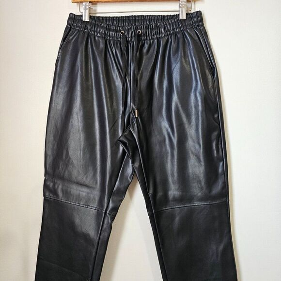 NWT LAUNDRY BY SHELLI SEGAL LOS ANGELES VEGAN LEATHER TAPERED PANTS SIZE M - Picture 6 of 16